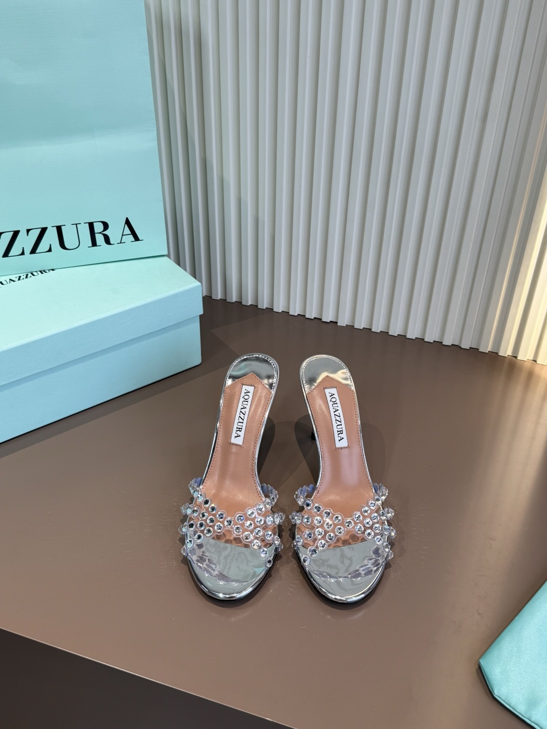 Aquazzura 水鑽 PVC 高跟涼拖