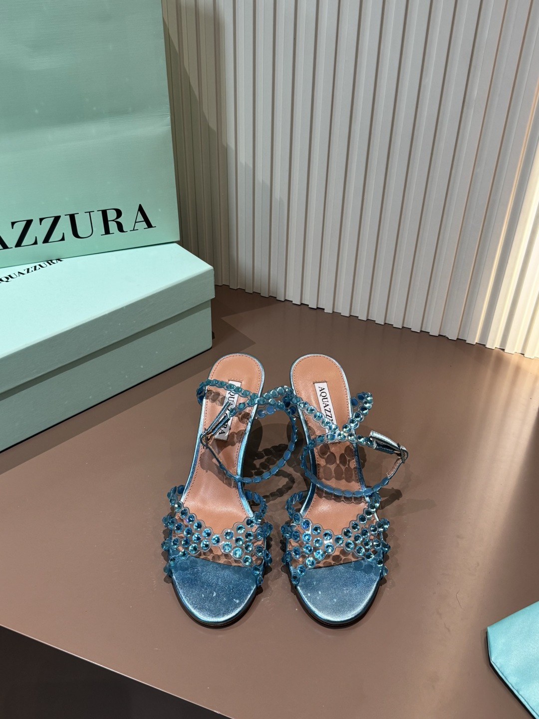 Aquazzura 涼鞋 燙鑽 PVC 高跟 露趾