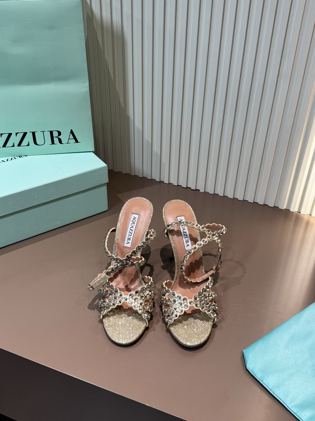 Aquazzura 涼鞋 燙鑽 PVC 高跟 露趾
