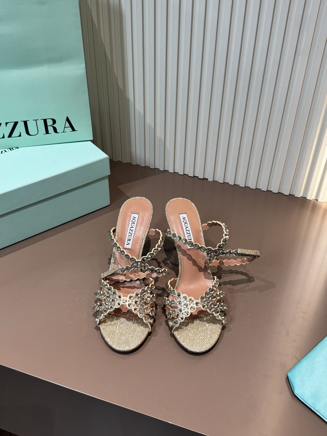 Aquazzura 涼鞋 燙鑽 PVC 羊皮