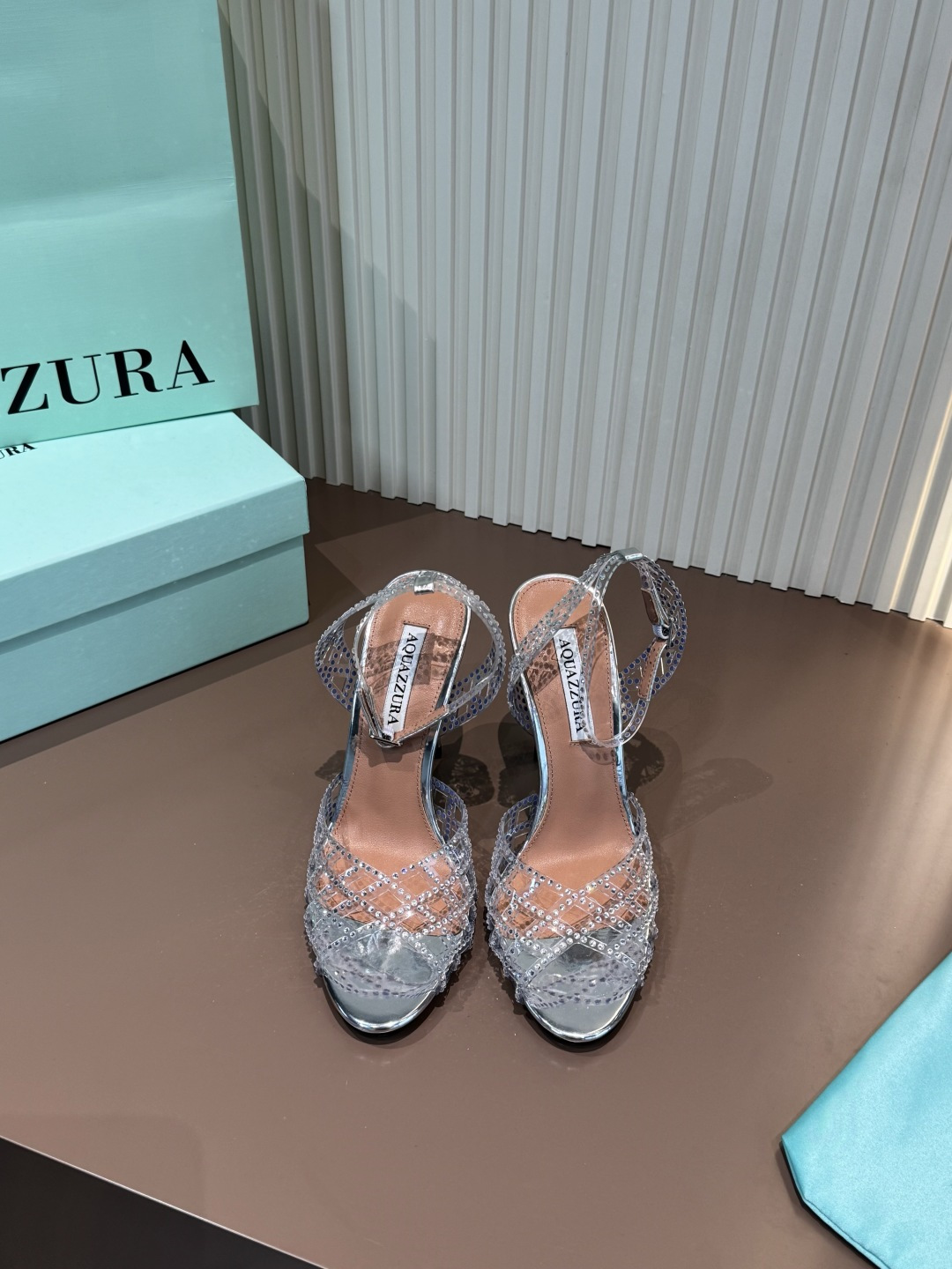Aquazzura Sandals Film Crystal Cross High Heel
