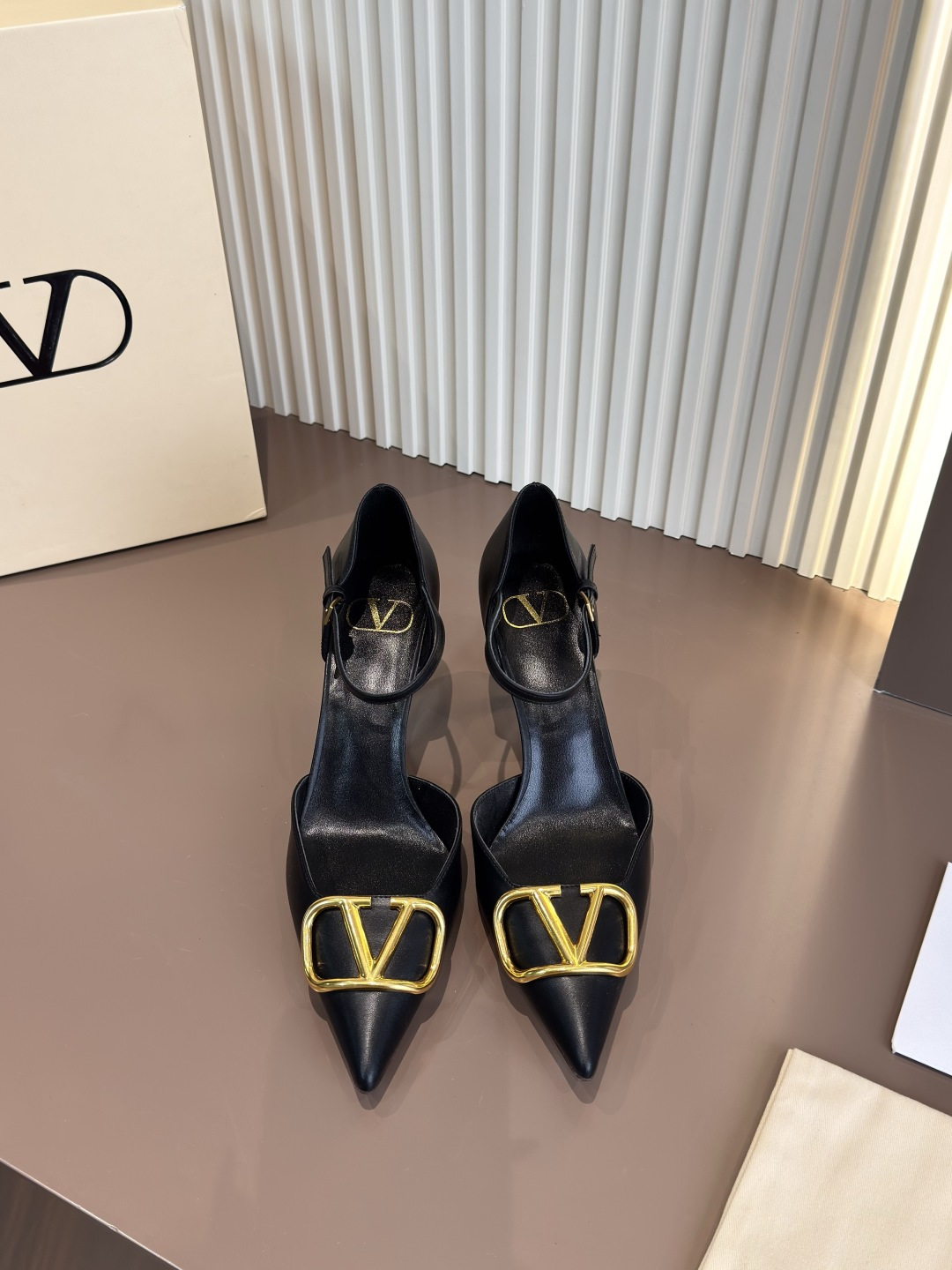 Valentino Patent Leather Pointed Toe Buckle High Heels