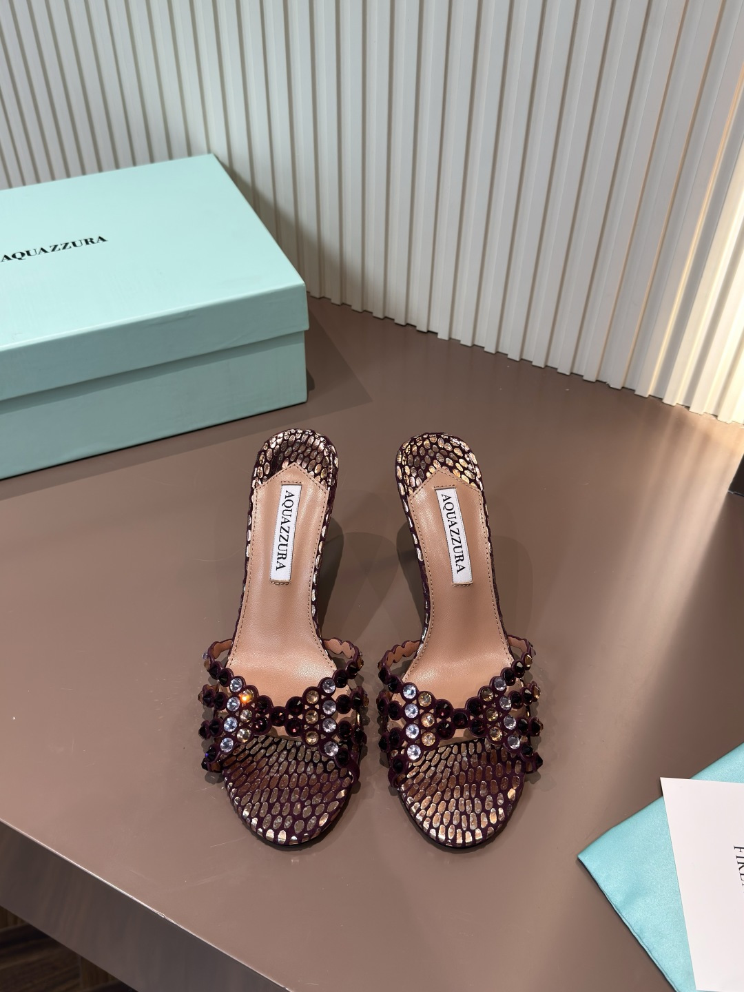 Aquazzura 水鑽 露趾 高跟 涼鞋 真皮