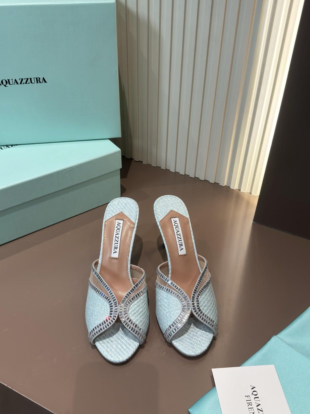 Aquazzura 水鑽 麻繩 高跟 涼拖 銀色