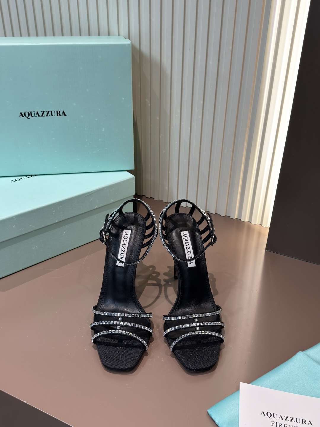 Aquazzura High Heels Patent Leather Crystal Embellished Stiletto Sandals