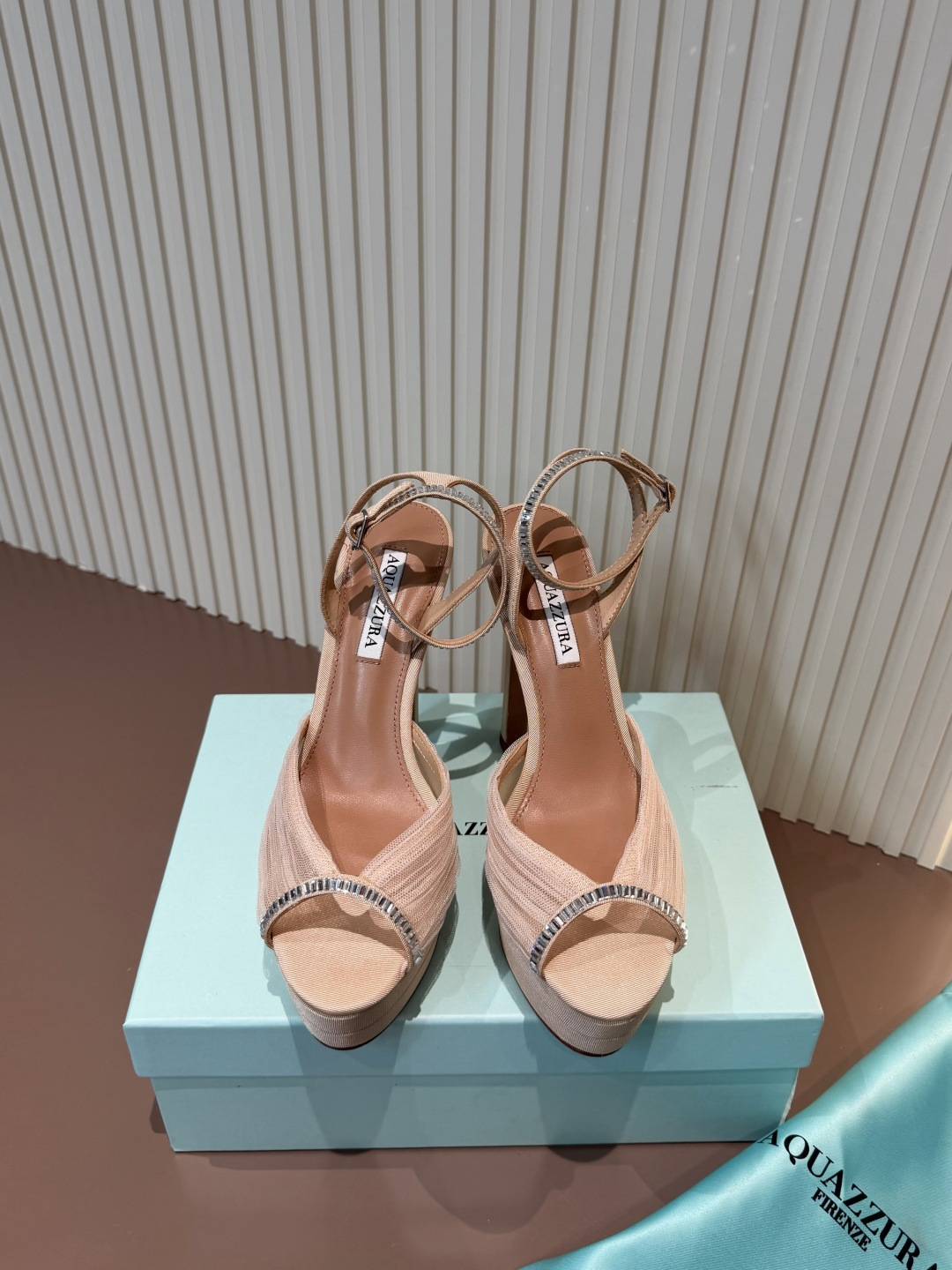 AQUAZZURA 露趾 水台 高跟 凉鞋 羊皮 女鞋