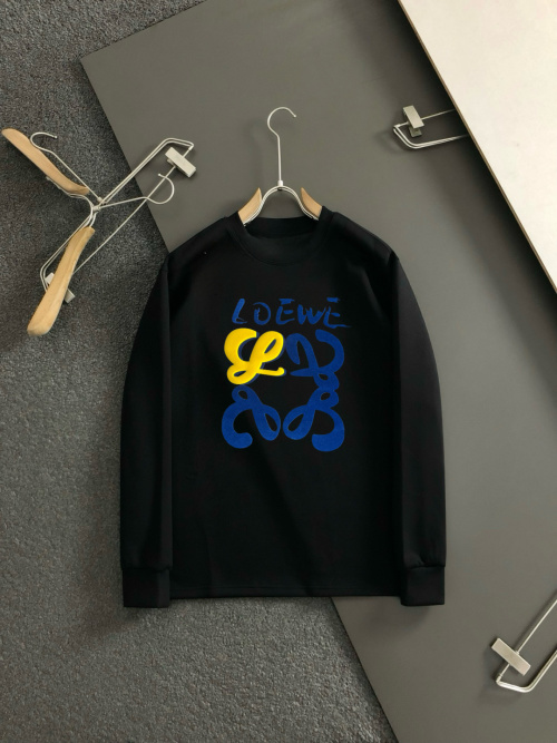 Loewe Men's Black Cotton Sweatshirt With Logo Print, Long Sleeve 1 Loewe Men's Black Cotton Sweatshirt With Logo Print, Long Sleeve