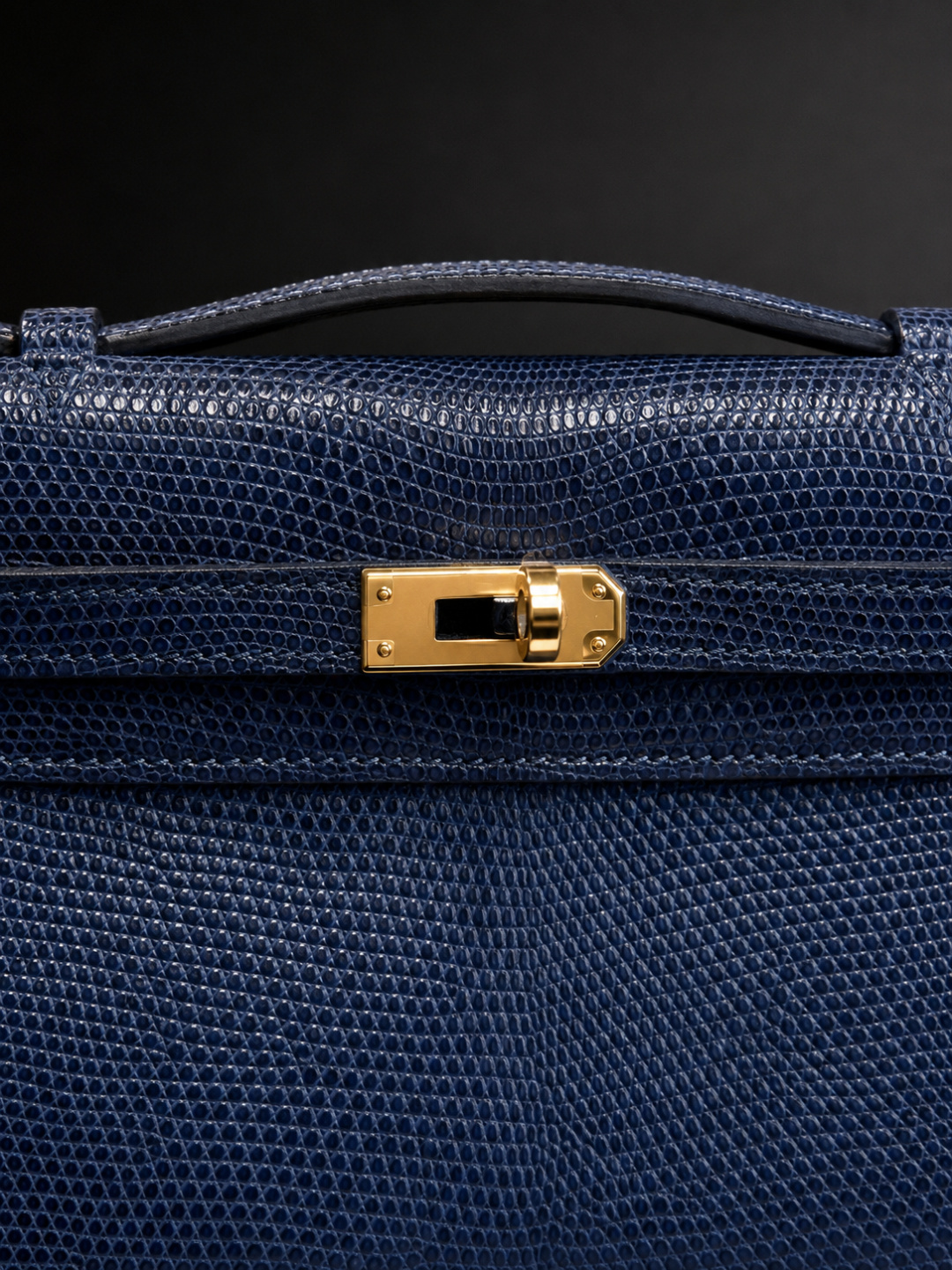 Hermès Navy Textured Mini Handbag