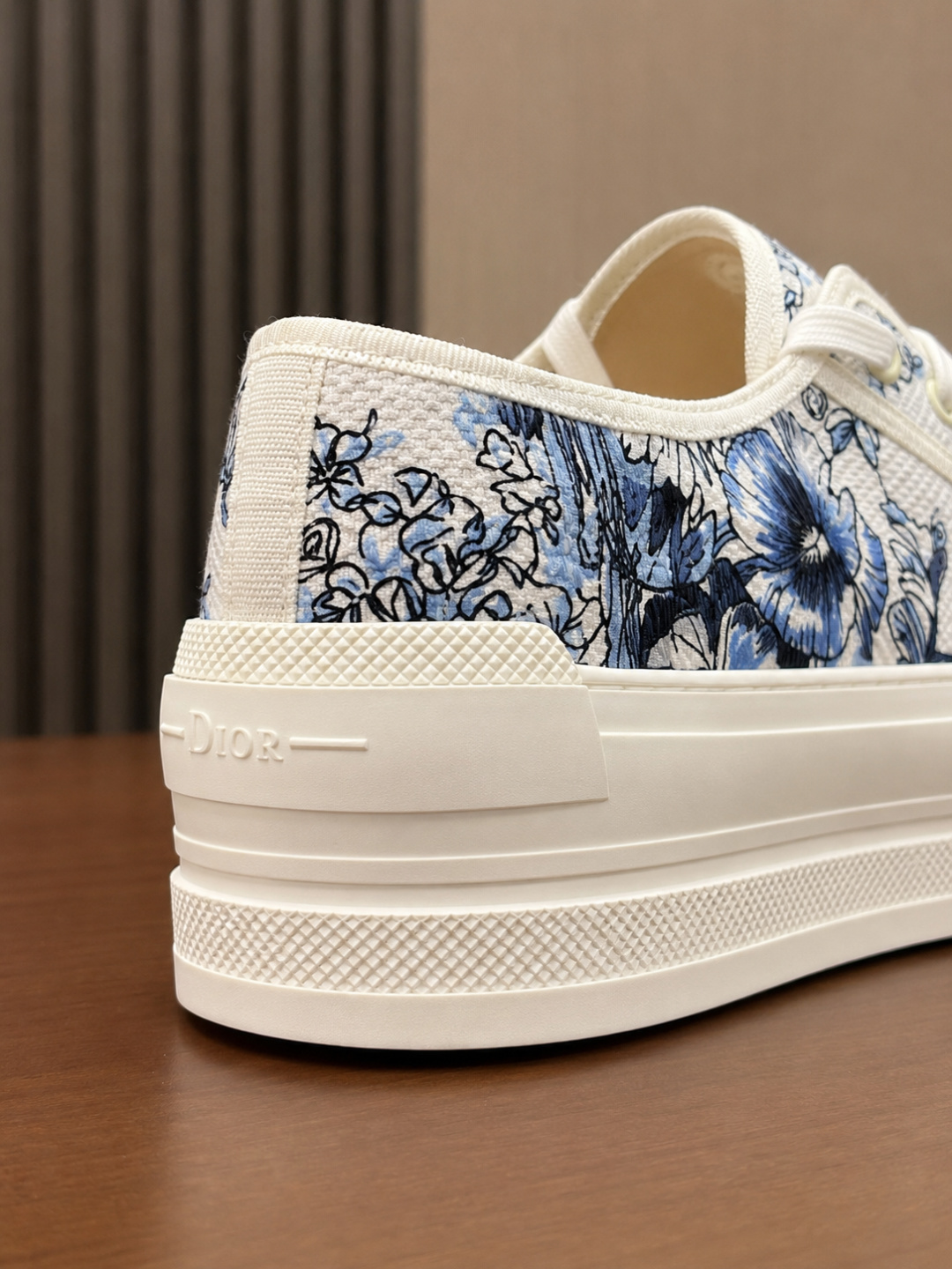 Dior Blue Floral Platform Sneakers