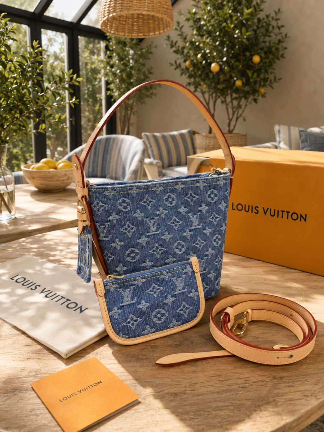 Louis Vuitton Blue Denim Crossbody Bag