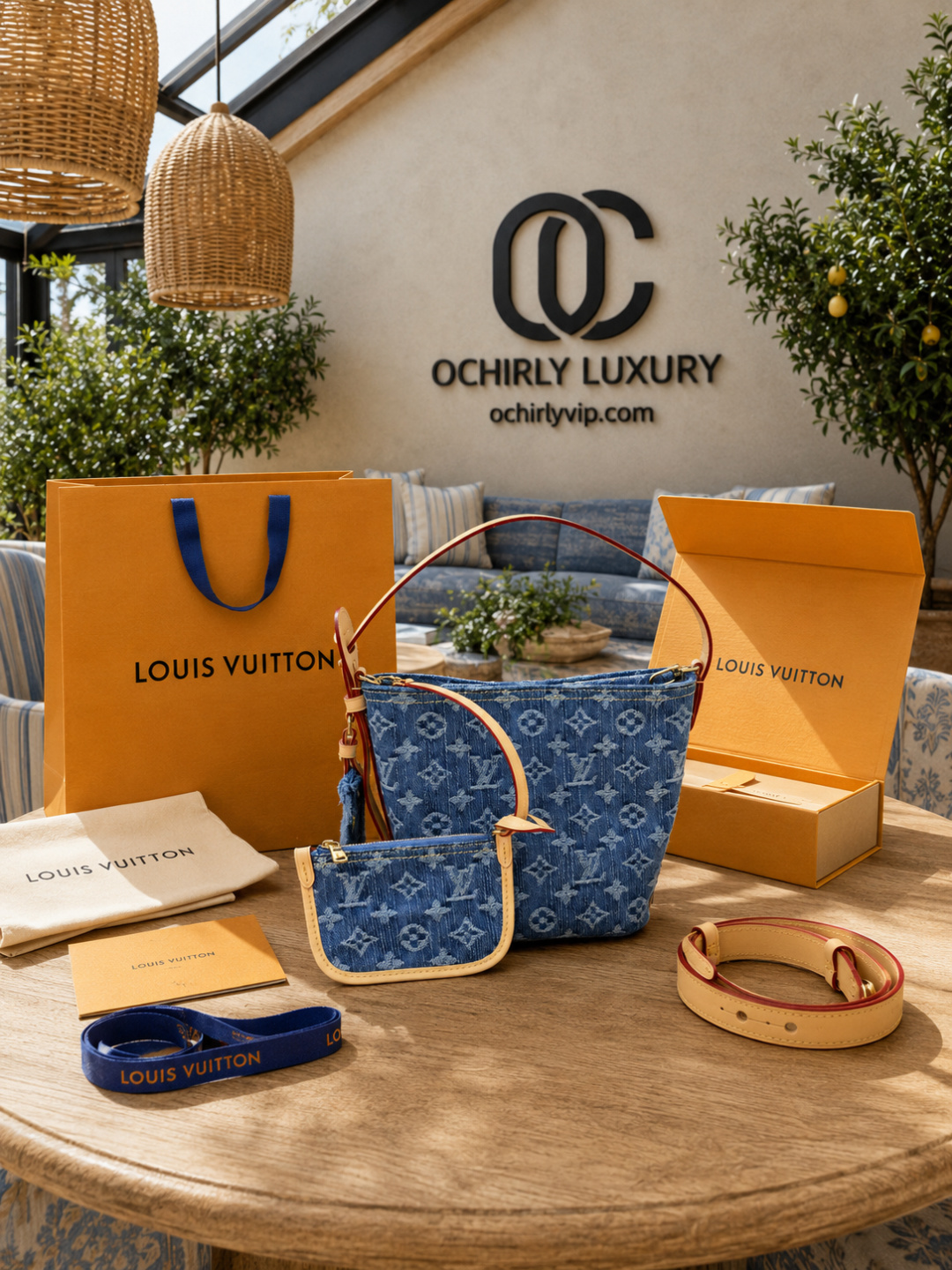 Louis Vuitton Blue Denim Crossbody Bag