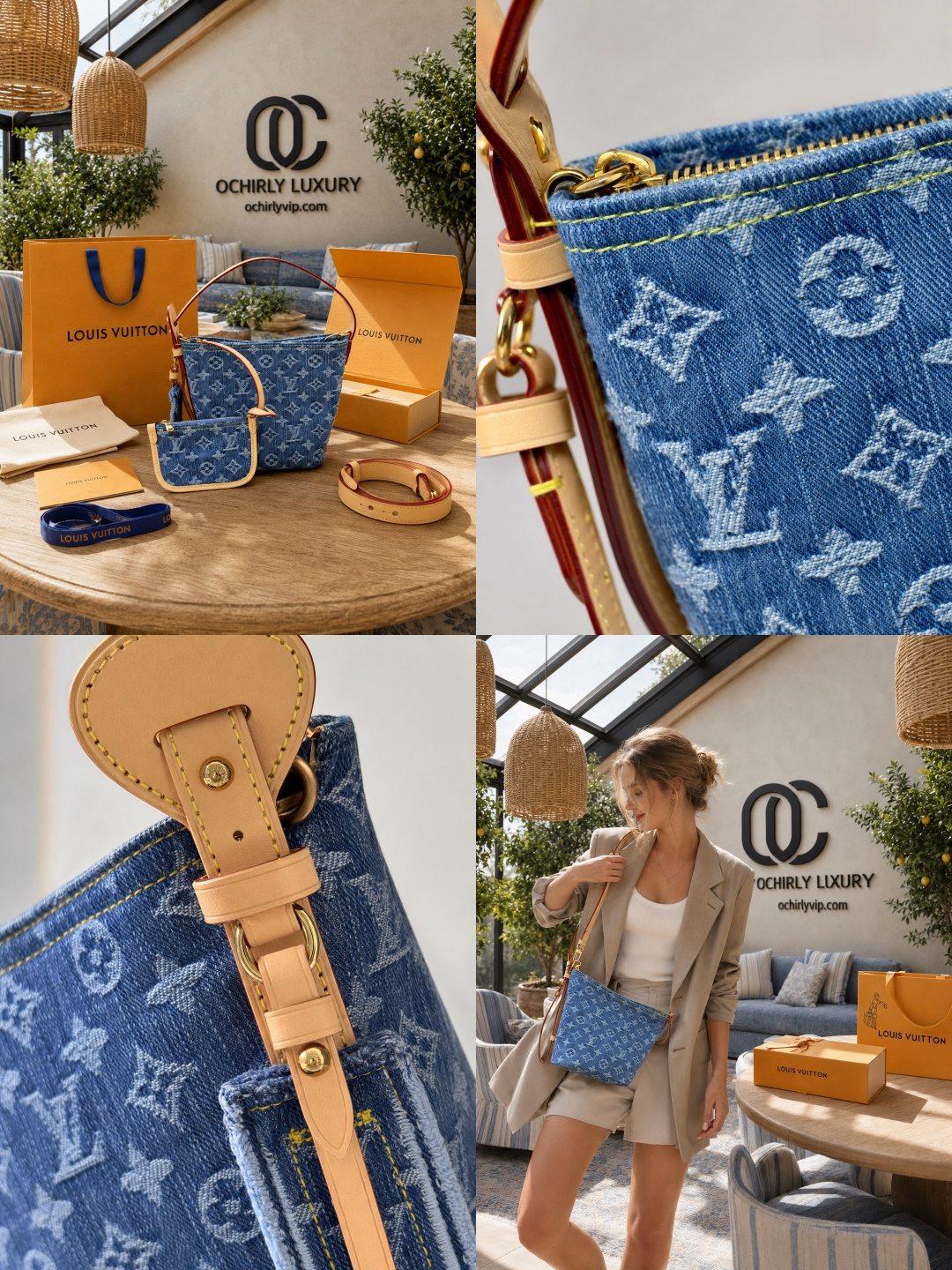 Louis Vuitton Blue Denim Crossbody Bag