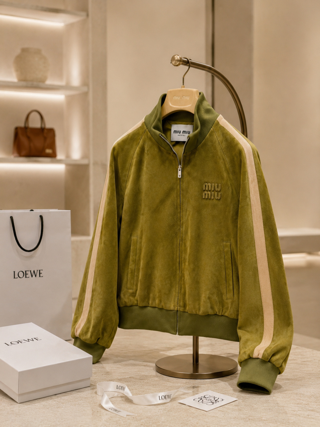 Miu Miu Suede Track Jackets