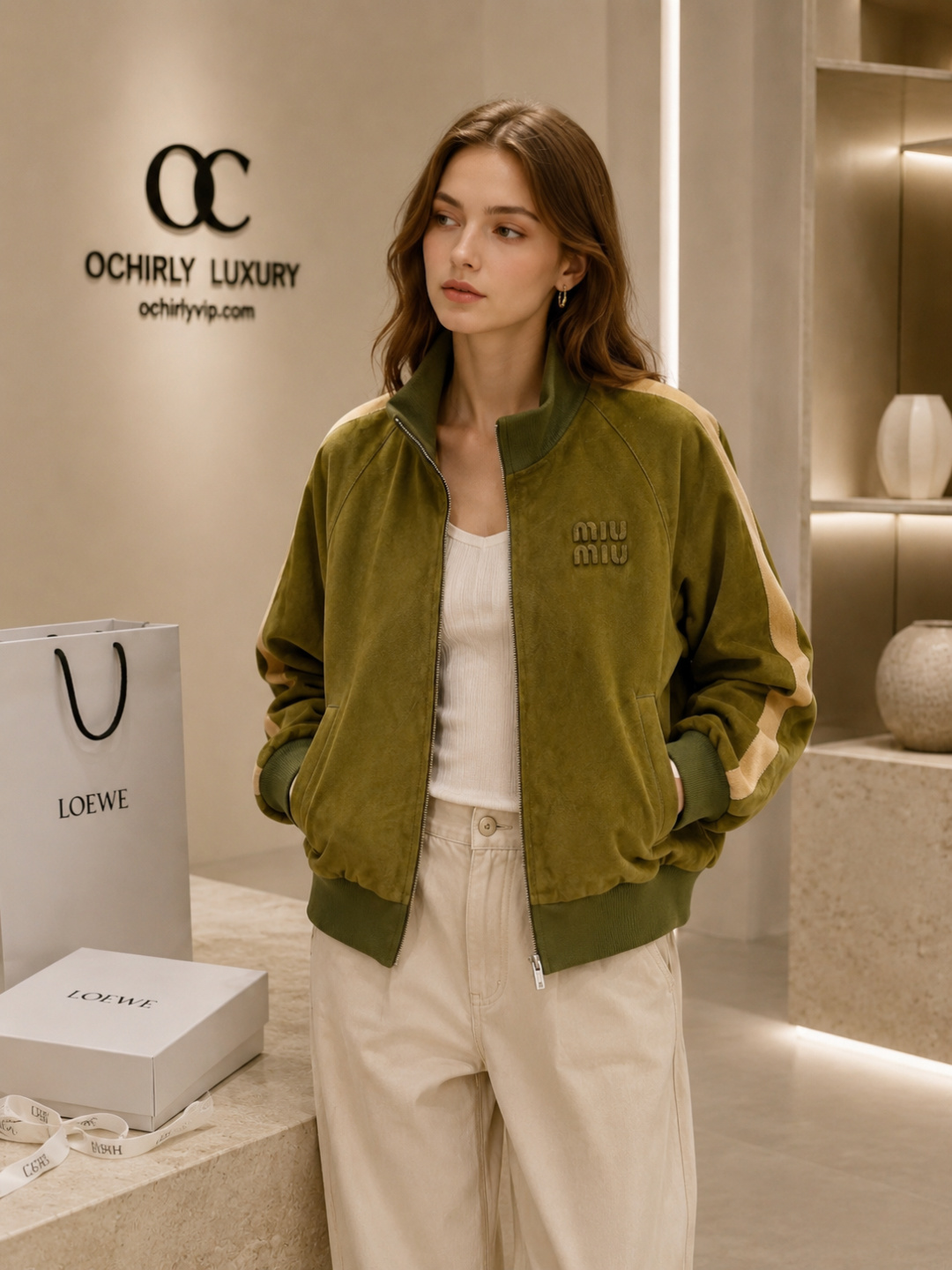 Miu Miu Suede Track Jackets