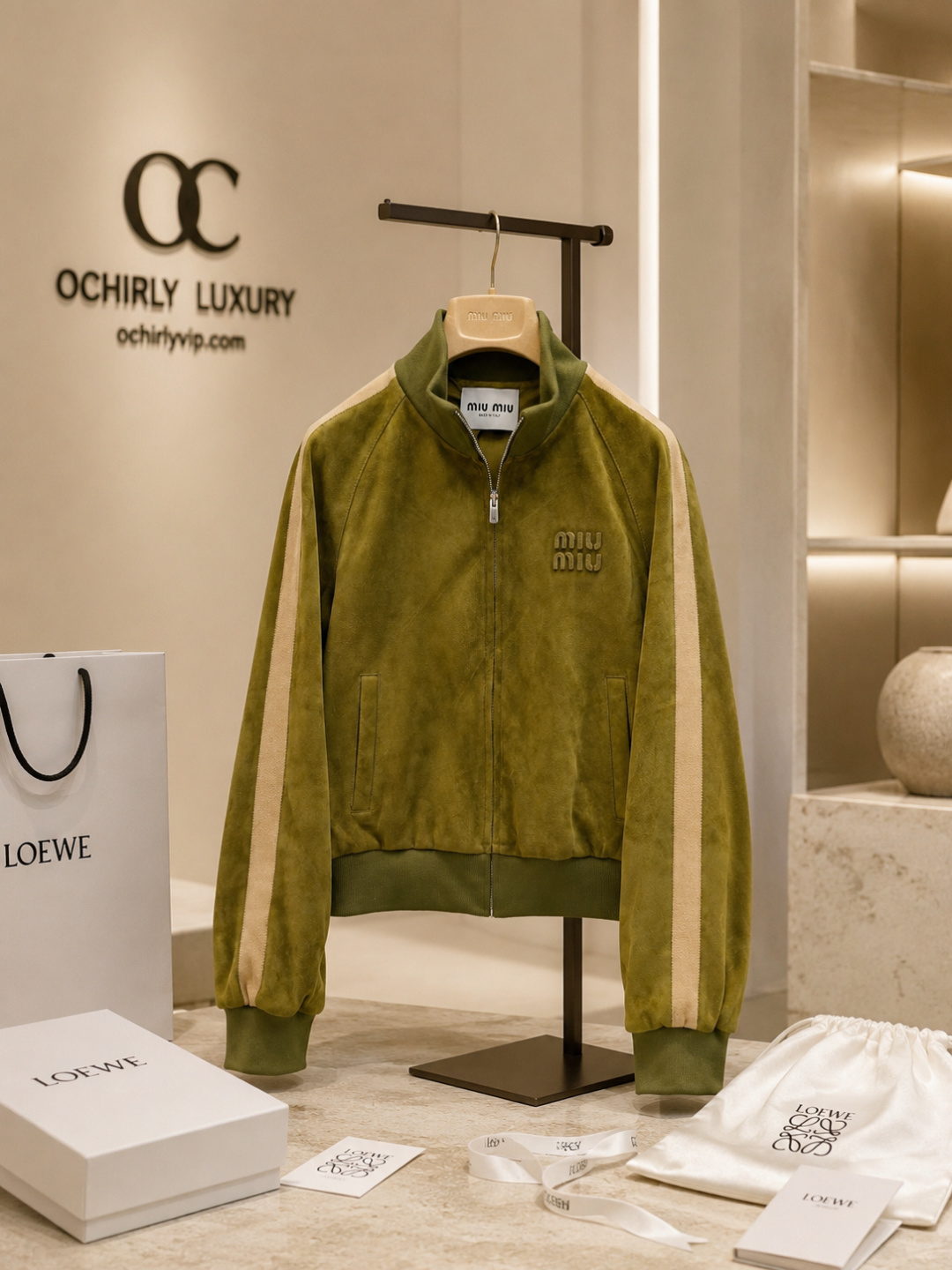 Miu Miu Suede Track Jackets