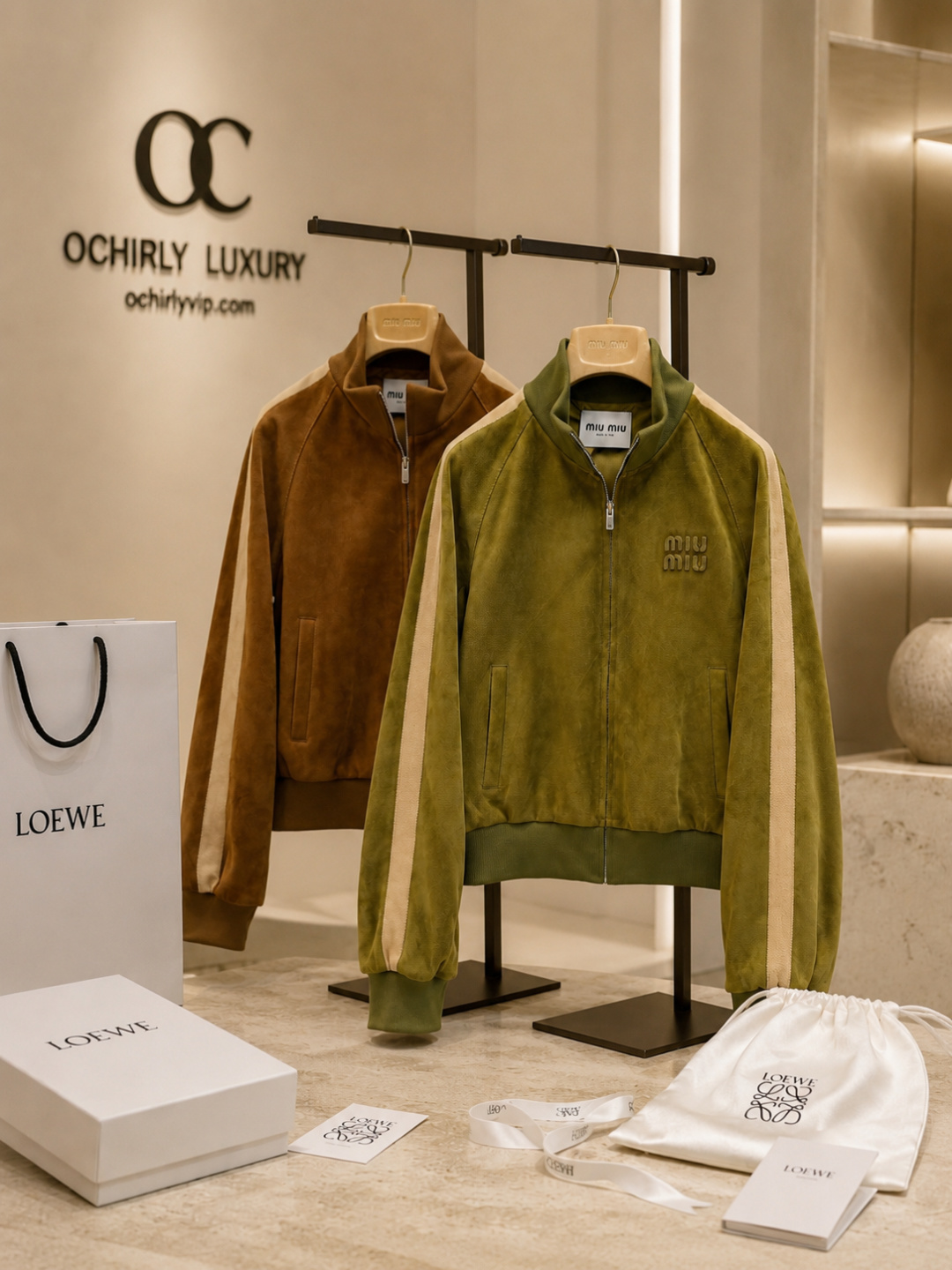 Miu Miu Suede Track Jackets