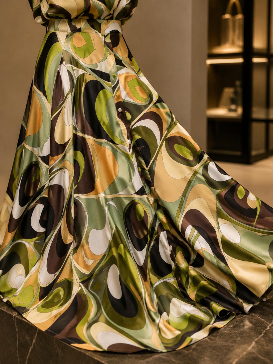 Pucci Green Printed Maxi Shirt Dress