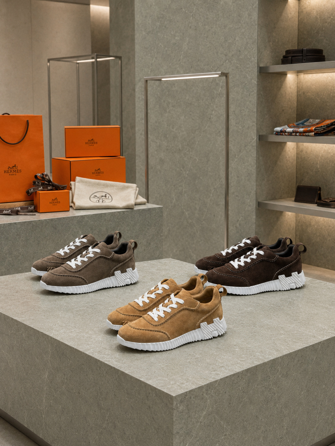 Hermès Men’s Suede  Sneakers