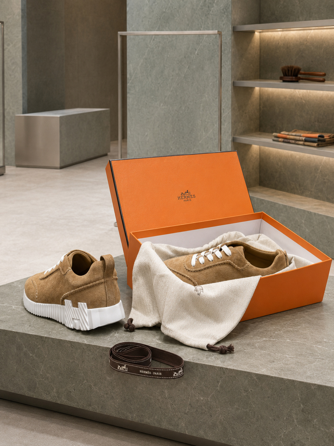 Hermès Men’s Suede  Sneakers