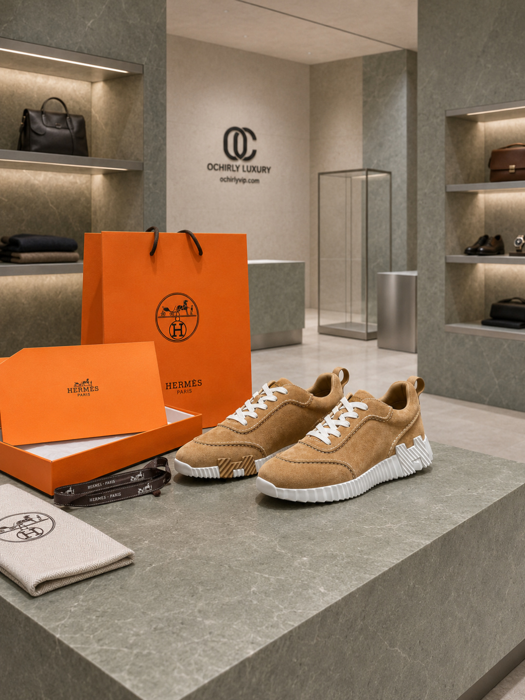 Hermès Men’s Suede  Sneakers