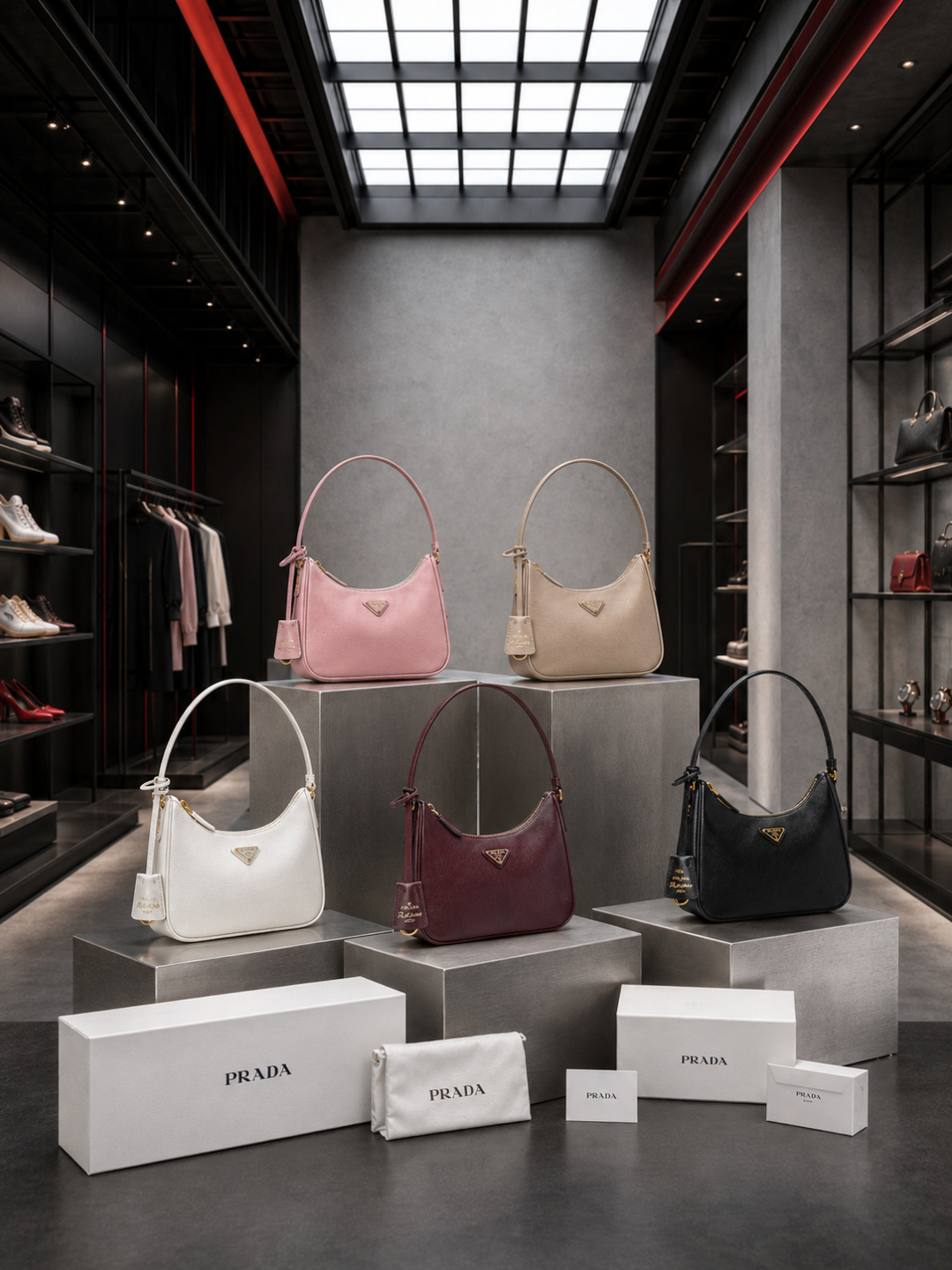 Prada Re-Edition Saffiano Leather Shoulder Bag