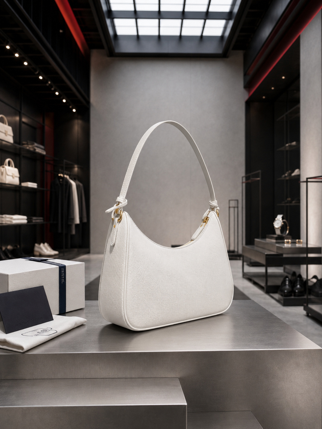 Prada Re-Edition Saffiano Leather Shoulder Bag