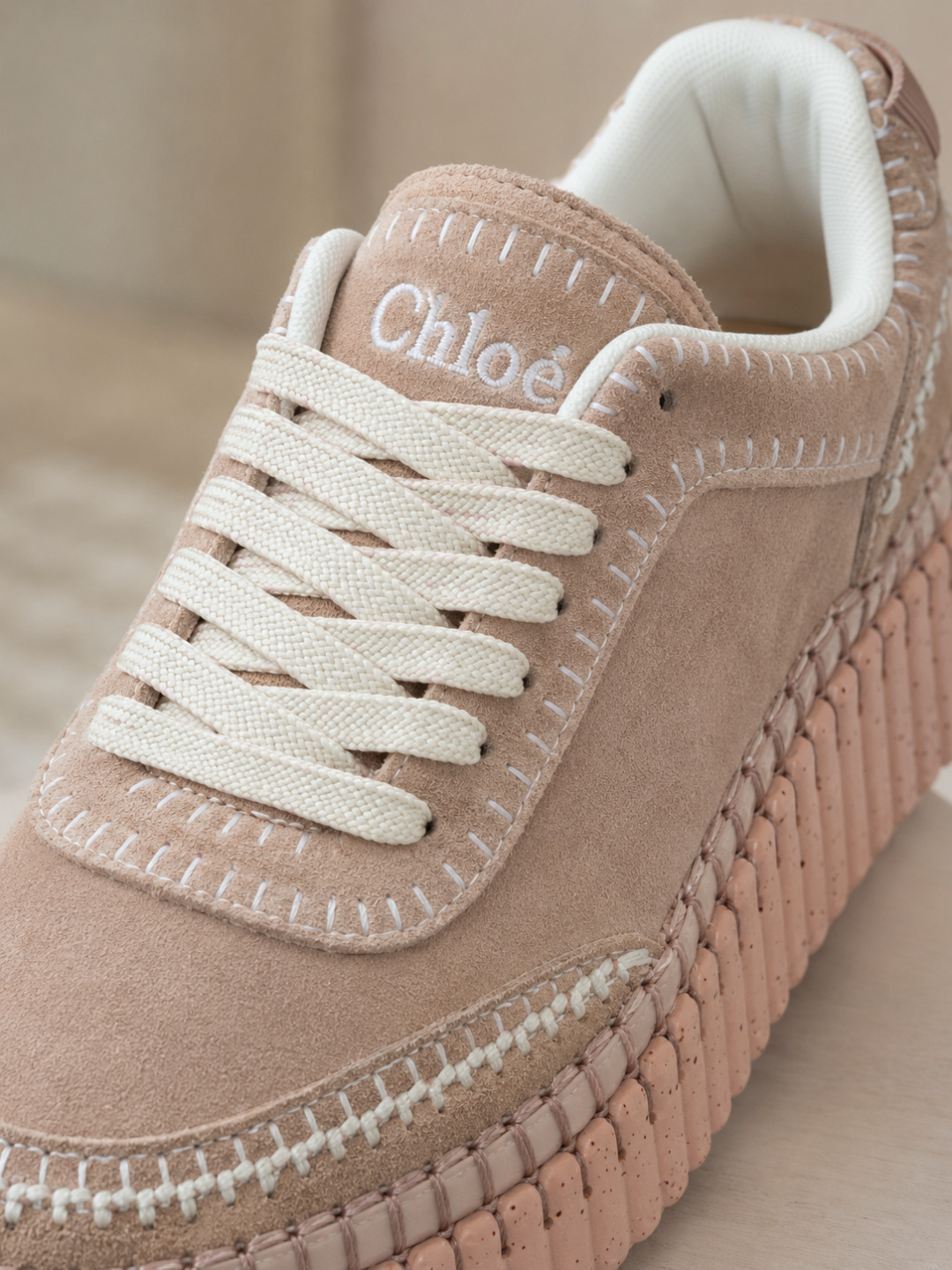 Chloé Nama Low-Top Sneakers – Pink