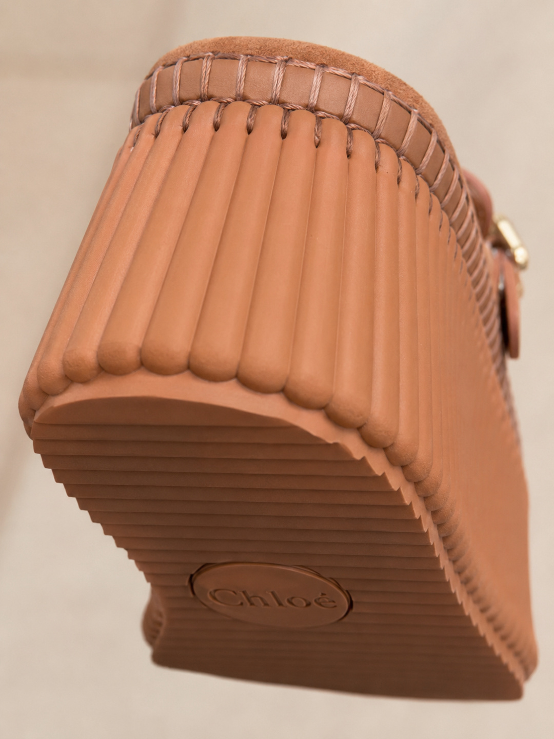 Chloé Buckle Suede Platform Loafers – Brown