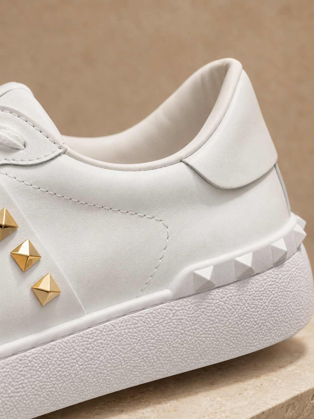 Valentino Garavani One Stud White Leather Sneakers