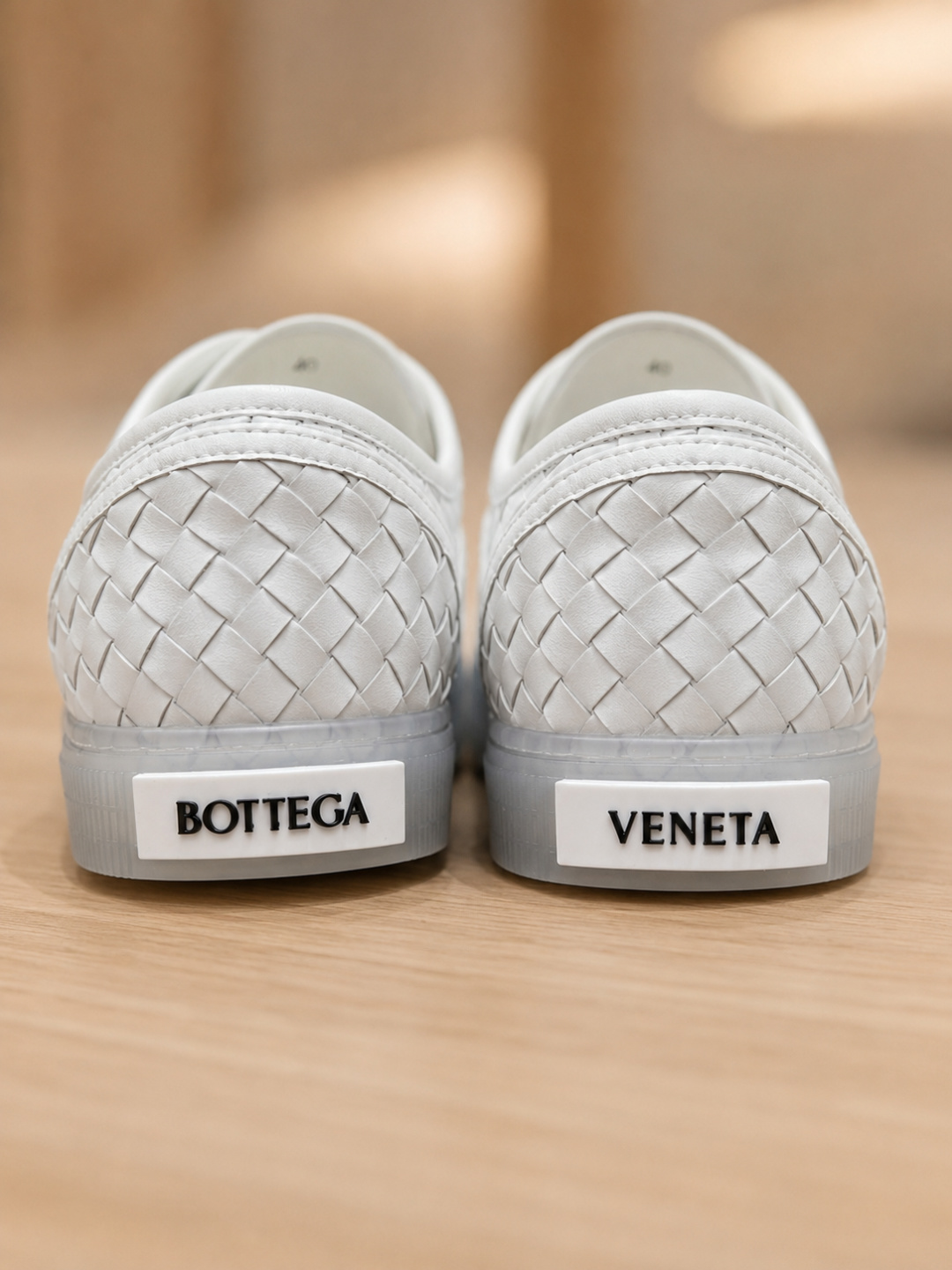 Bottega Venet Intrecciato White Leather Sneakers