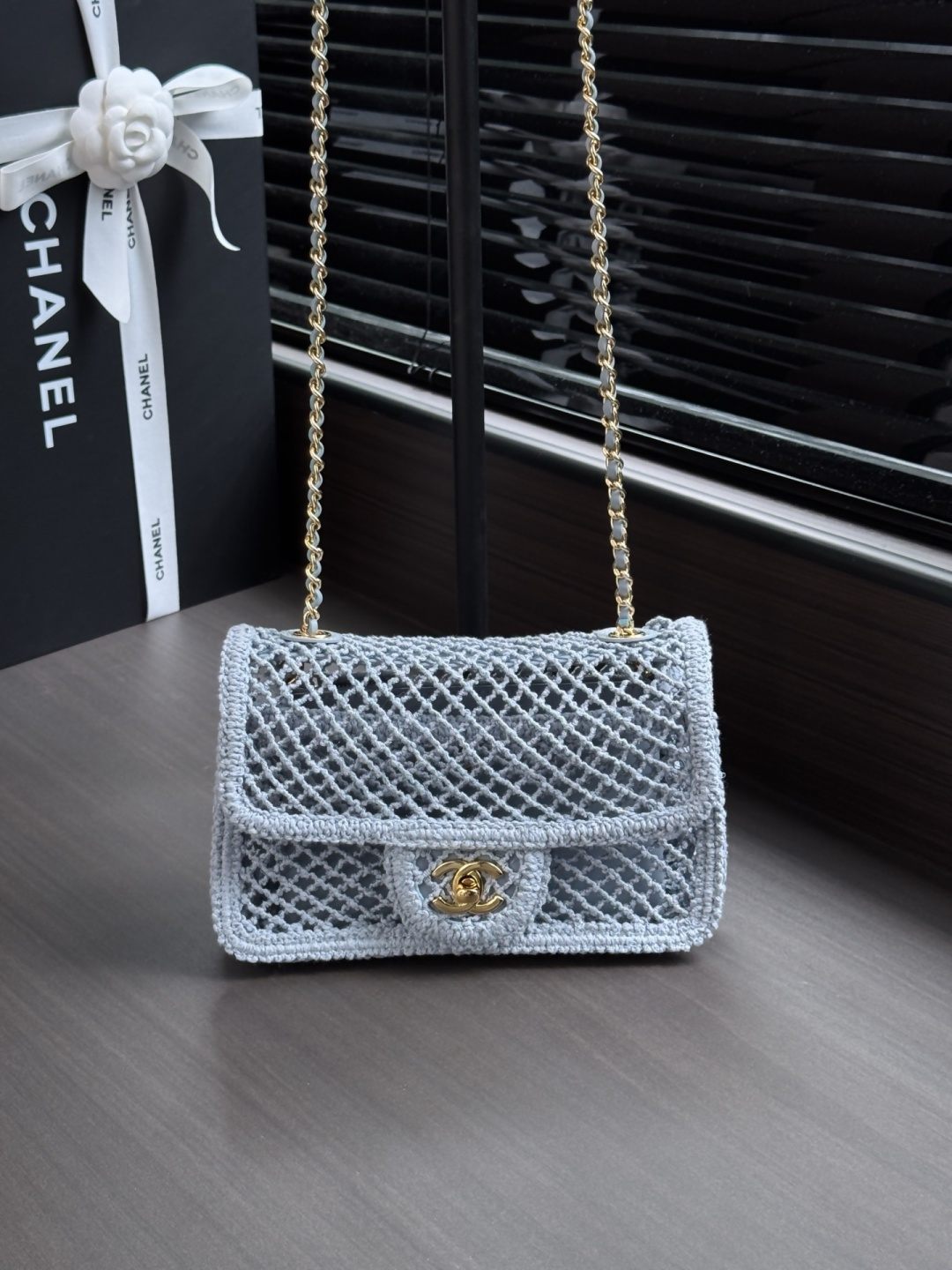 Chanel Mesh Crochet Classic Flap Bag
