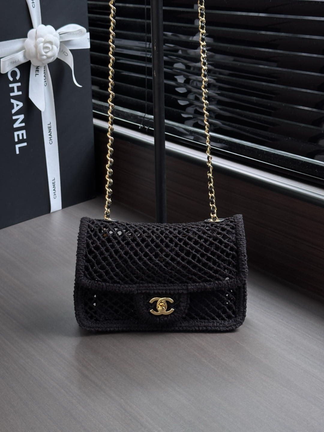 Chanel Mesh Crochet Classic Flap Bag