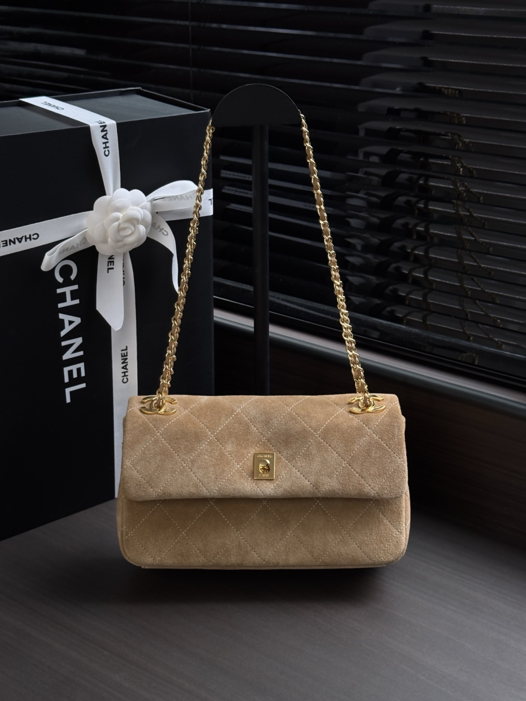 Chanel Suede Flap Shoulder Bag