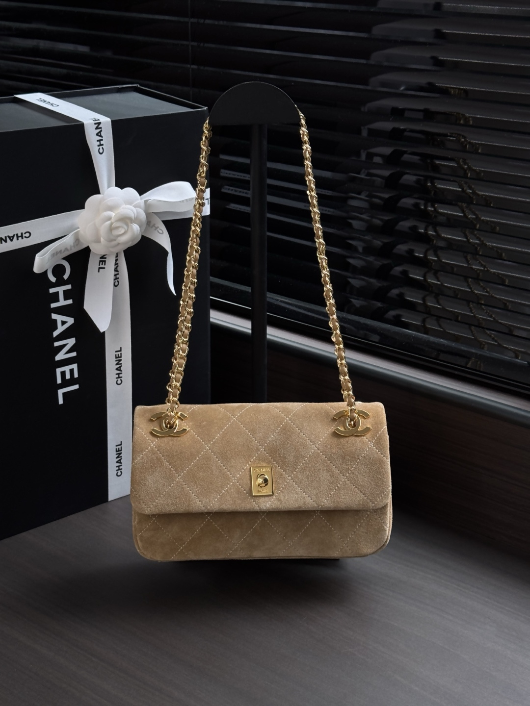 Chanel Suede Flap Shoulder Bag