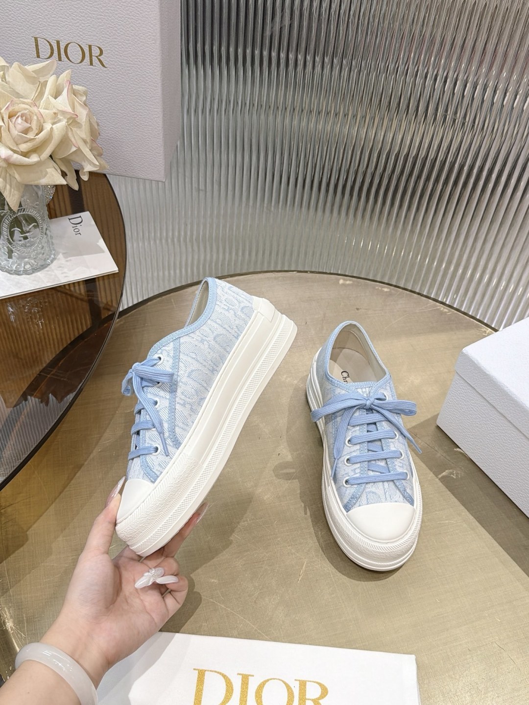 Dior Star Platform Canvas Shoes