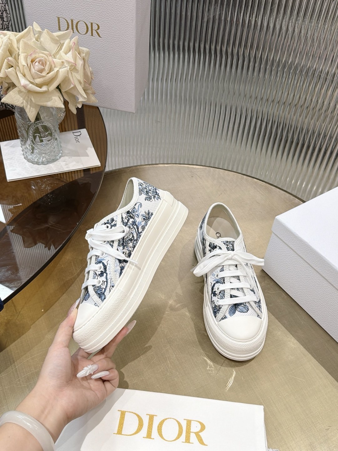 Dior Star Platform Canvas Shoes
