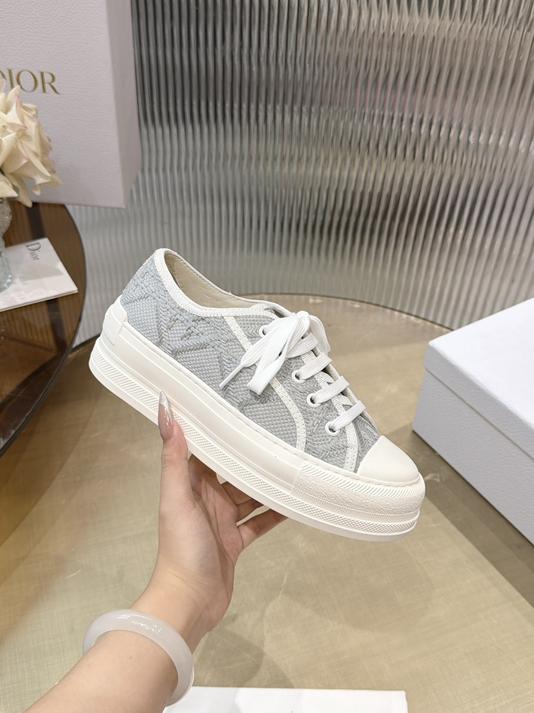 Dior Star Platform Canvas Shoes