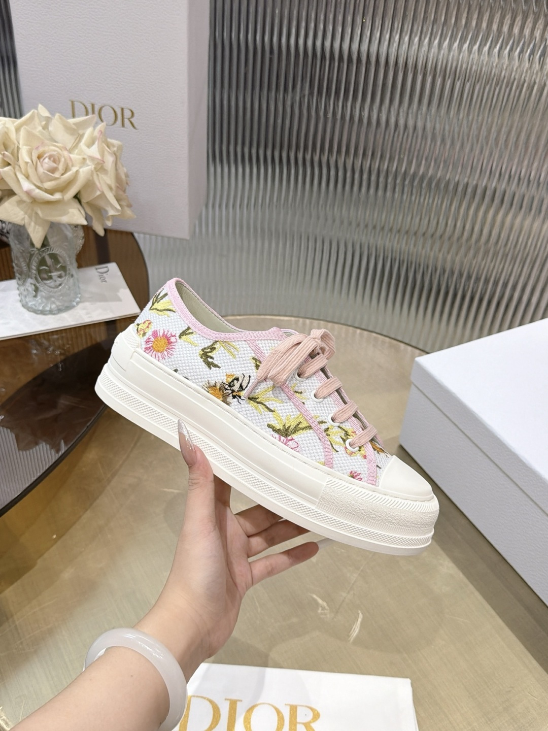 Dior Star Platform Canvas Shoes