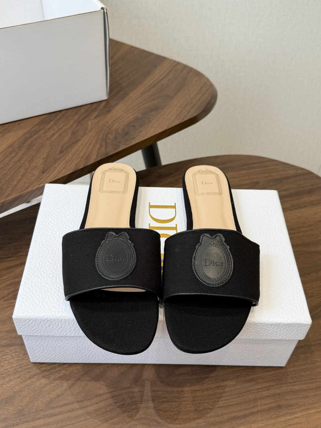 Dior Canvas Emblem Slides