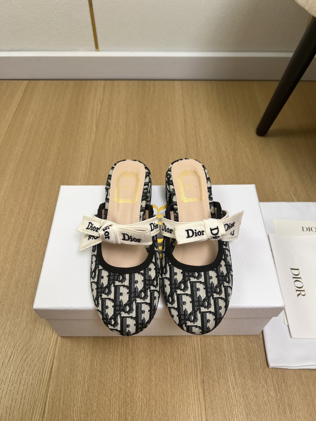 Dior Mary Jane Ribbon Bow Mule Slides