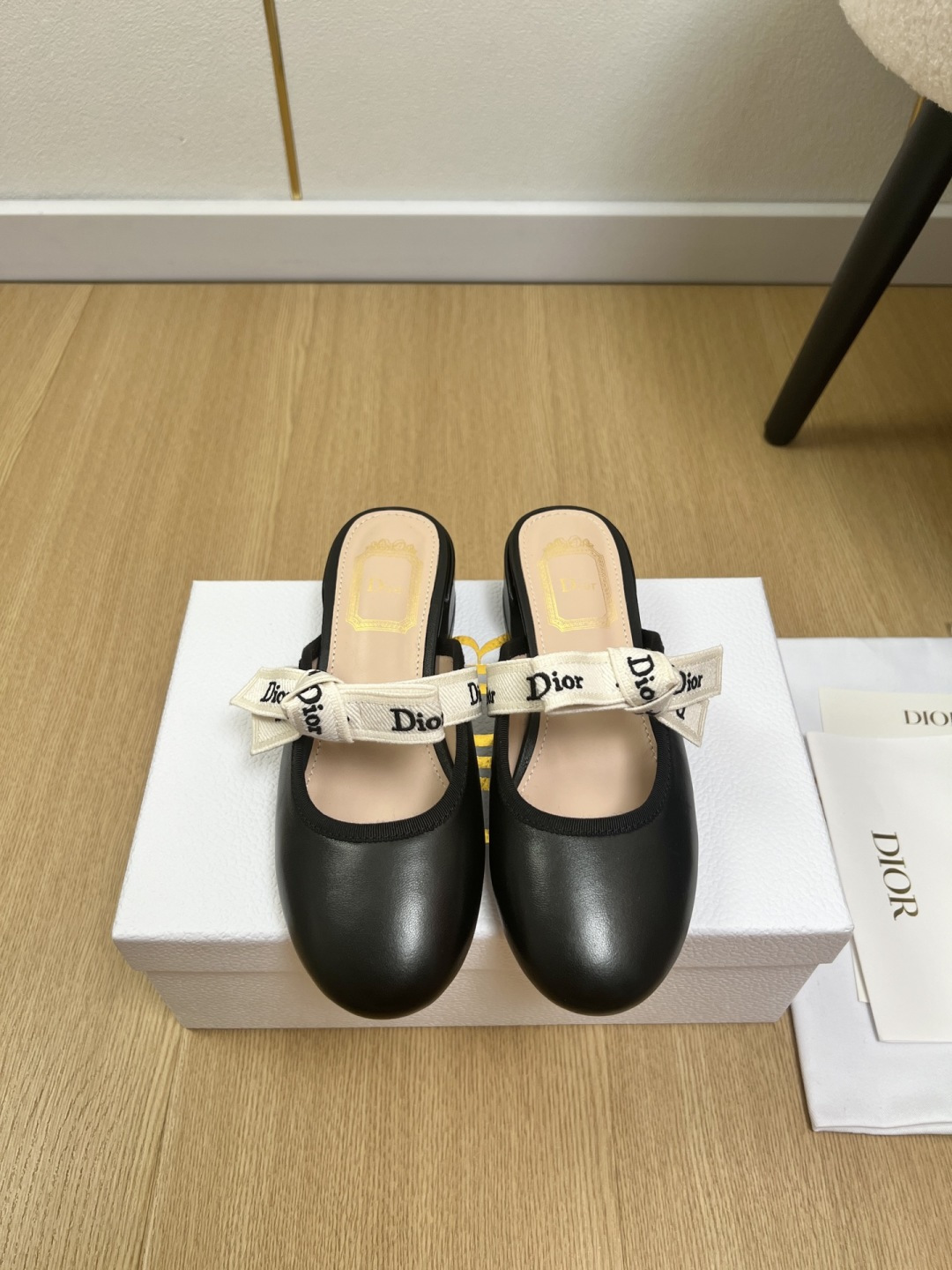 Dior Mary Jane Ribbon Bow Mule Slides