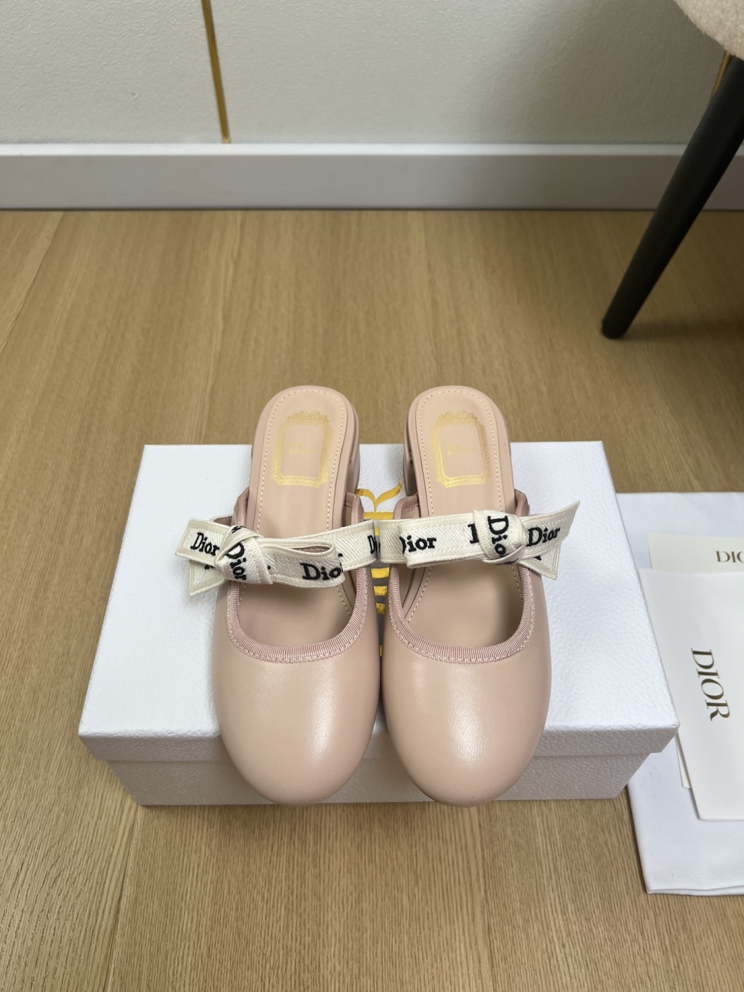 Dior Mary Jane Ribbon Bow Mule Slides
