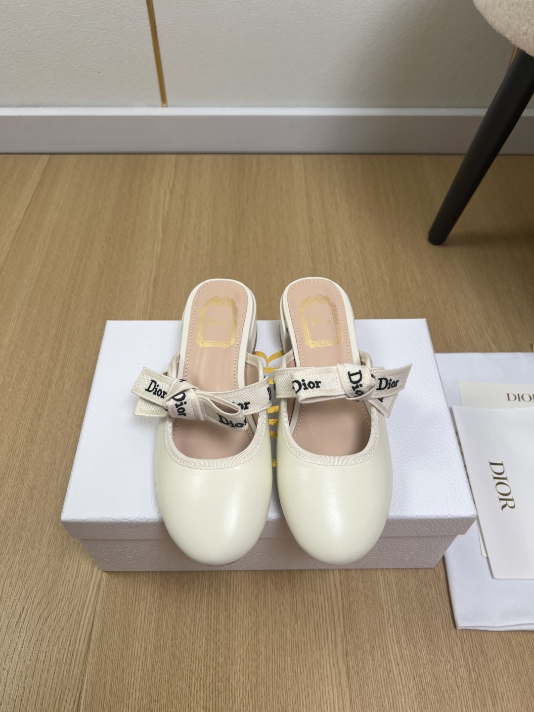 Dior Mary Jane Ribbon Bow Mule Slides