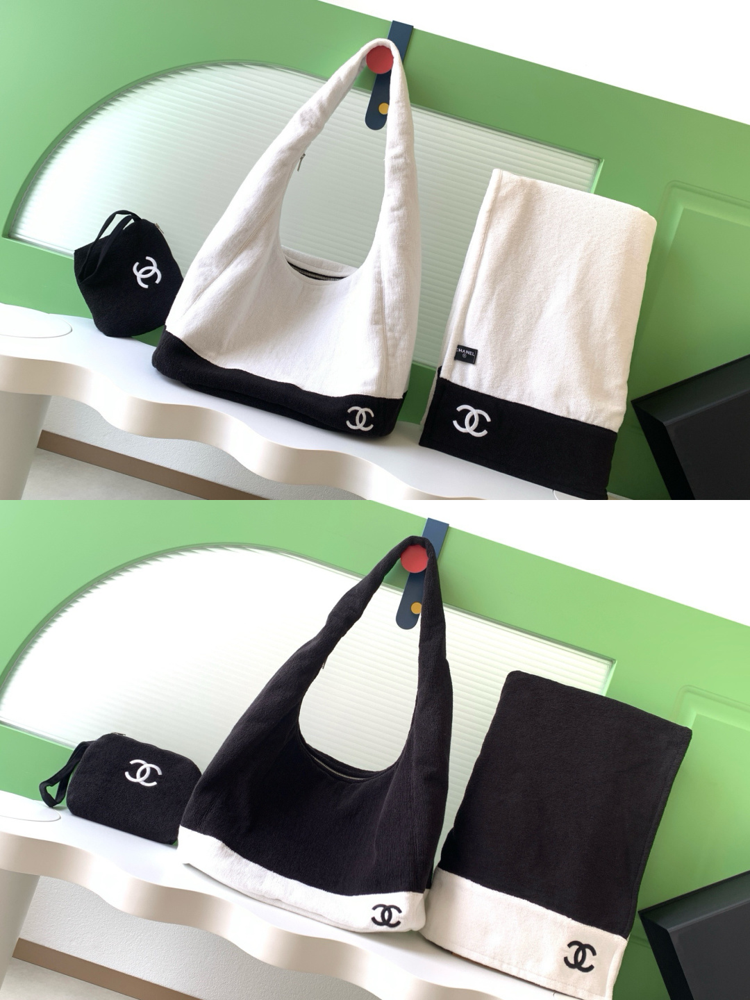 CHANEL Terry Cloth Hobo Shoulder Bag