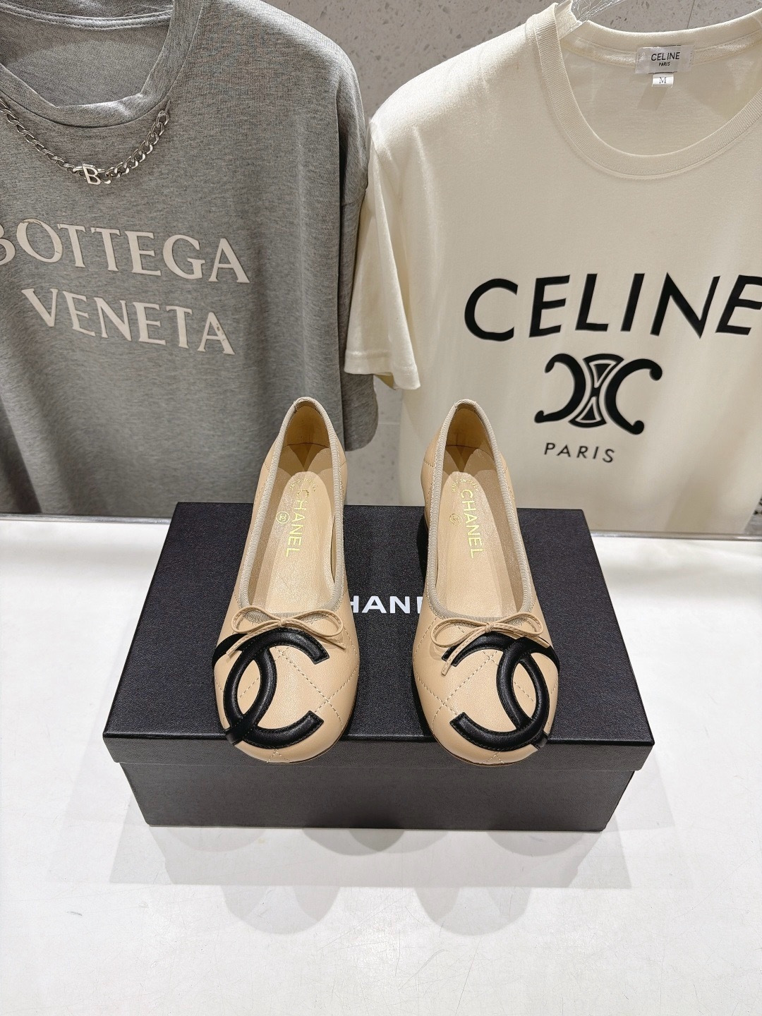 Chanel CC Bow Ballet Flats