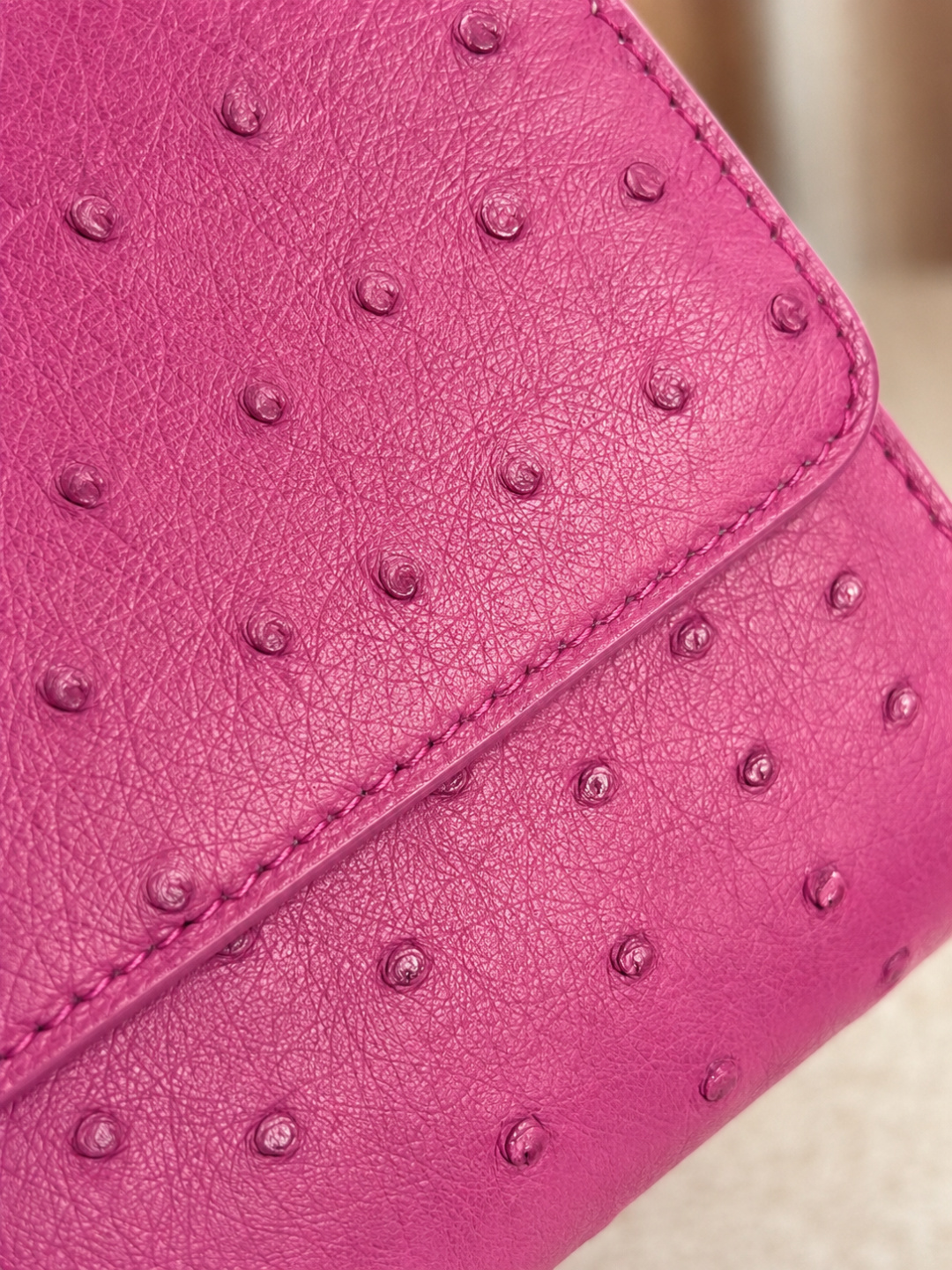 Bottega Veneta Pink Ostrich Leather Knot Clutchbag