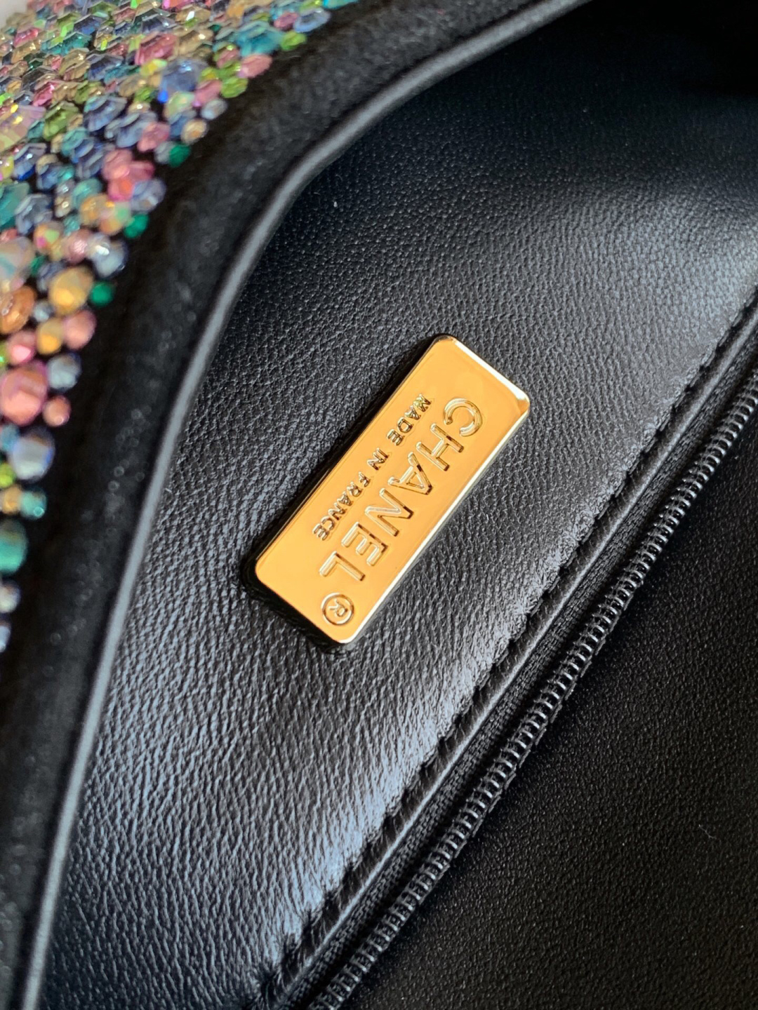 CHANEL Multicolor Crystal Embellished Classic bag