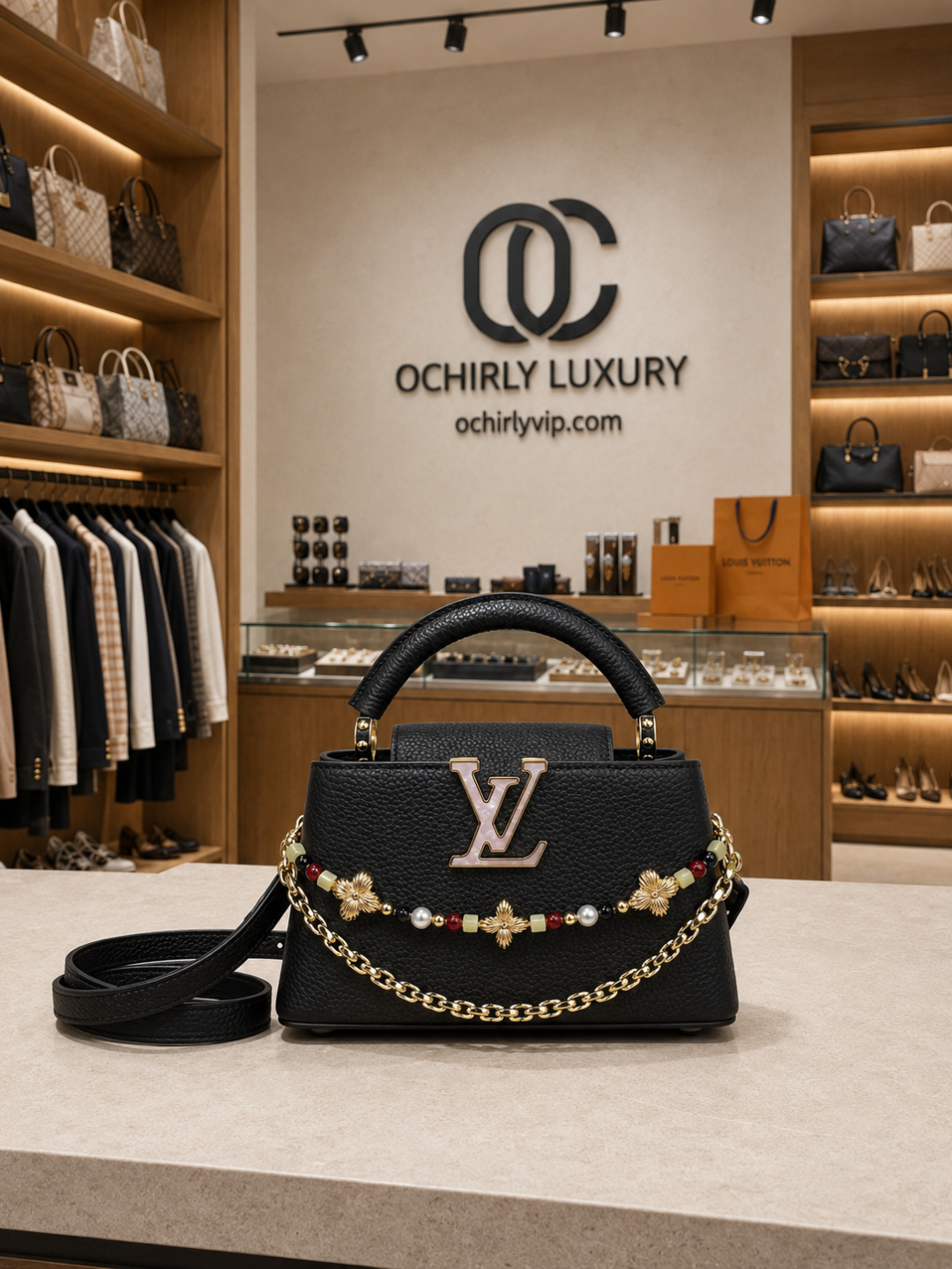 Louis Vuitton Capucines Mini Black Leather Top bag