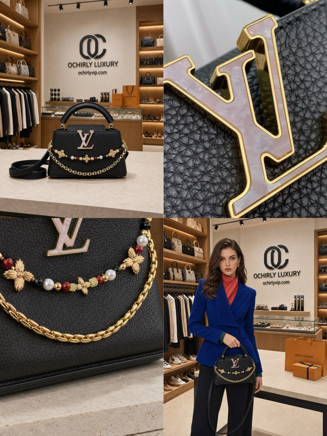 Louis Vuitton Capucines Mini Black Leather Top bag