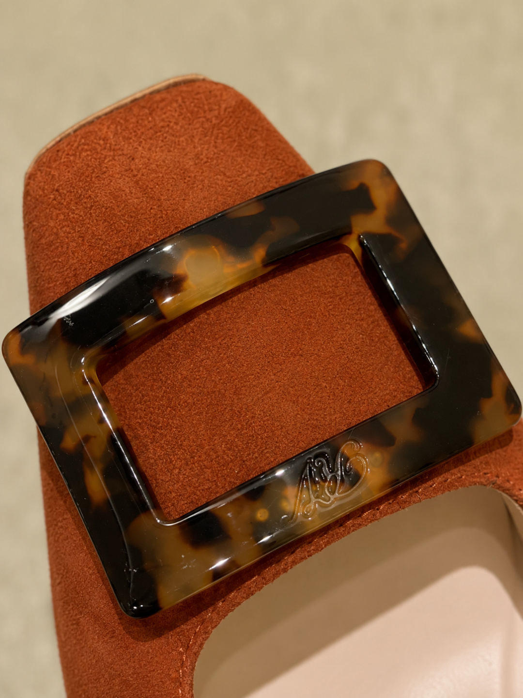 Roger Vivier Belle Vivier Suede Buckle Pumps Brown